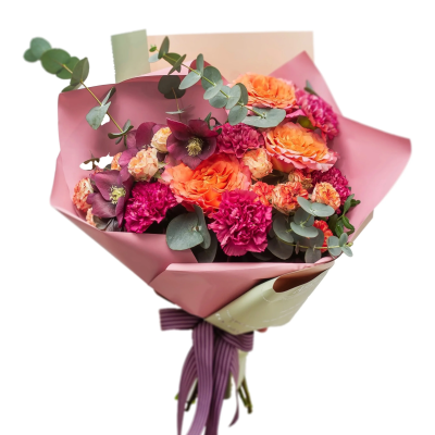 Букет "Карамель и гранат"