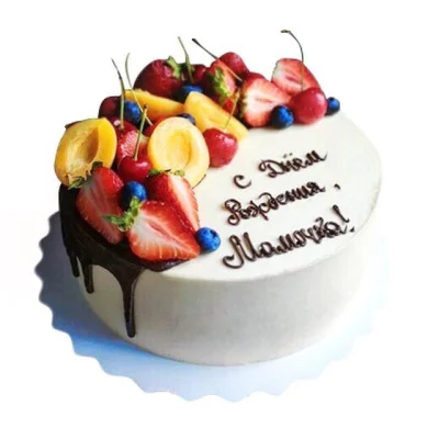 Торт фруктовый с надписью, 1 кг