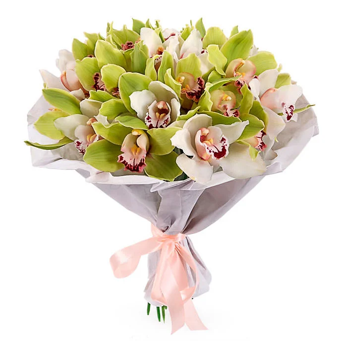 Букет из 21 орхидеи цимбидиум