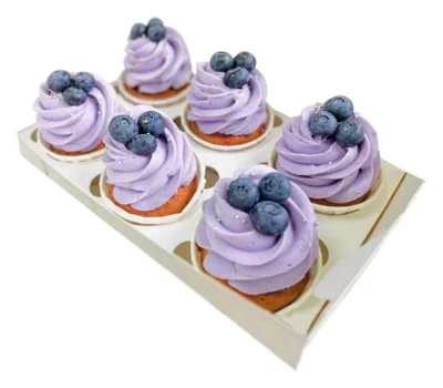 Набор черничных капкейков, 6 шт