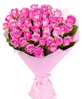 Букет из 45 российских роз "Аква"